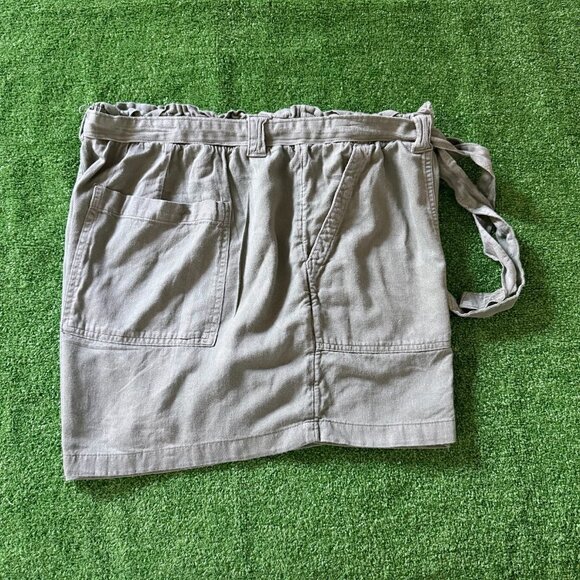 Terra & Sky Elastic Waist Loose Fit Paper Bag Green Belted Shorts Plus Size 2X - Picture 2 of 14